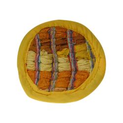 Coaster made from recycled cotton and polyester rag yellows 10cm
