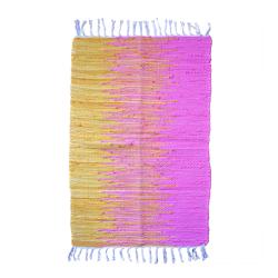 Rag rug, recycled cotton, pink-mauve/yellow gradient 60 x 90cm
